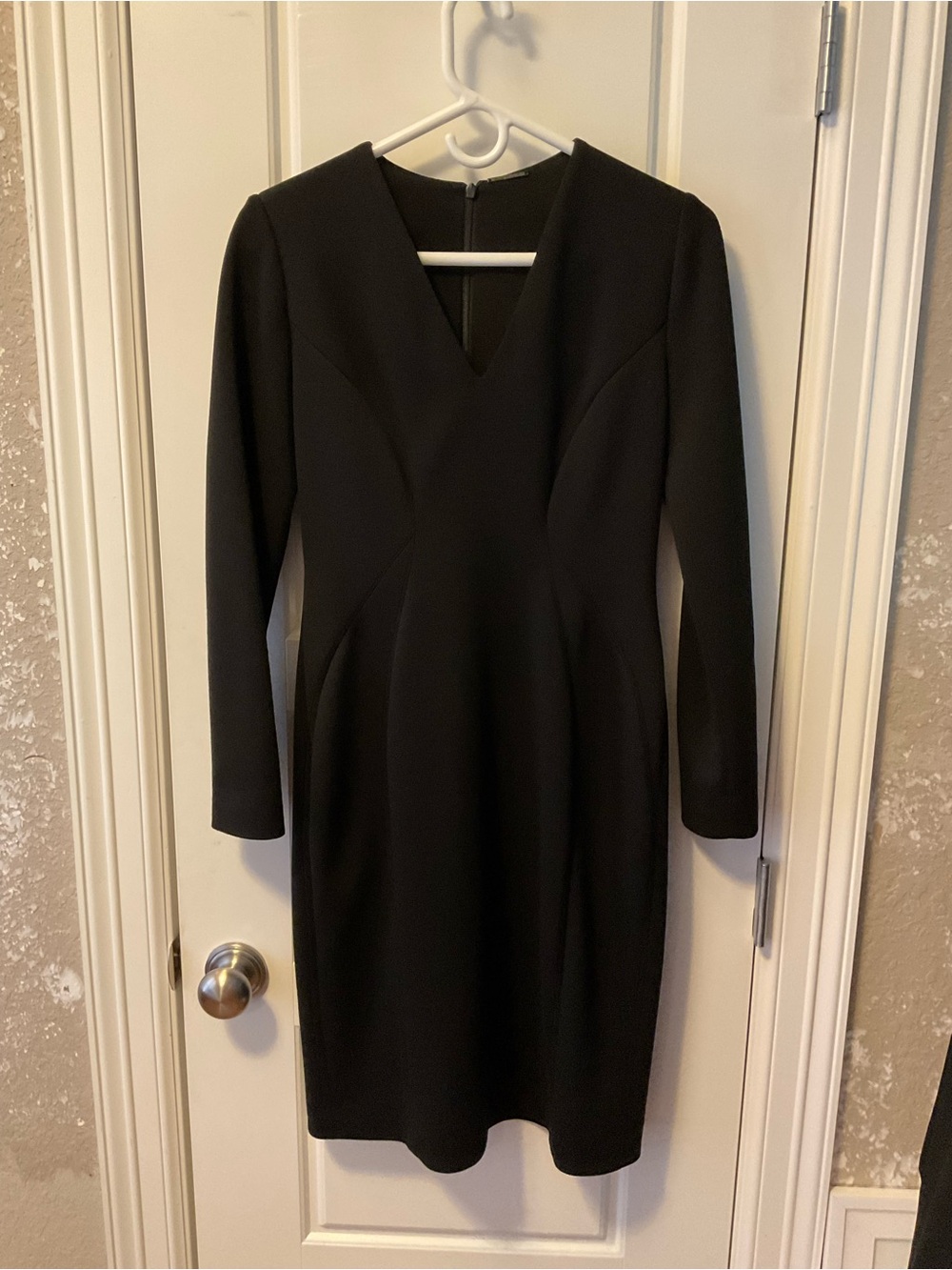 Elie Tahari Black Structured Long Sleeve Dress - XS